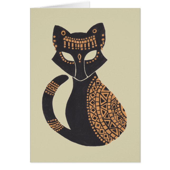 Den egyptiska katten hälsningskort (Framsidan)