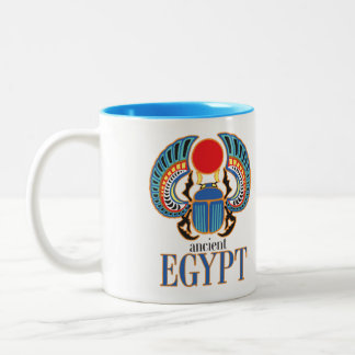 Den egyptiska skarabskalan. Ancient Egypten Två-Tonad Mugg
