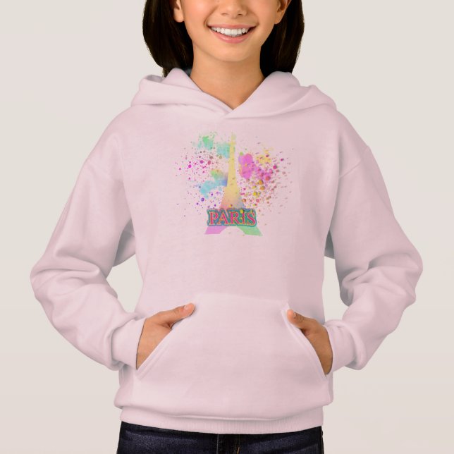 Den Eiffel tornParis regnbågen målar den Splat T Shirt (Framsida)