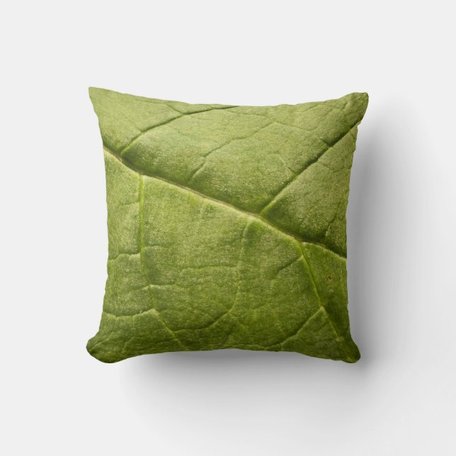 Den ekologiska Grönten Rhubarb Löv Kudde (Framsida)