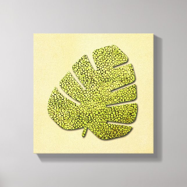 Den ekologiska Grönten Tropical Löv Canvastryck (Framsida)