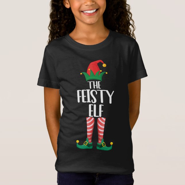 Den Eldfulla Älffamiljen Matchande Julpresent T Shirt (Framsida)