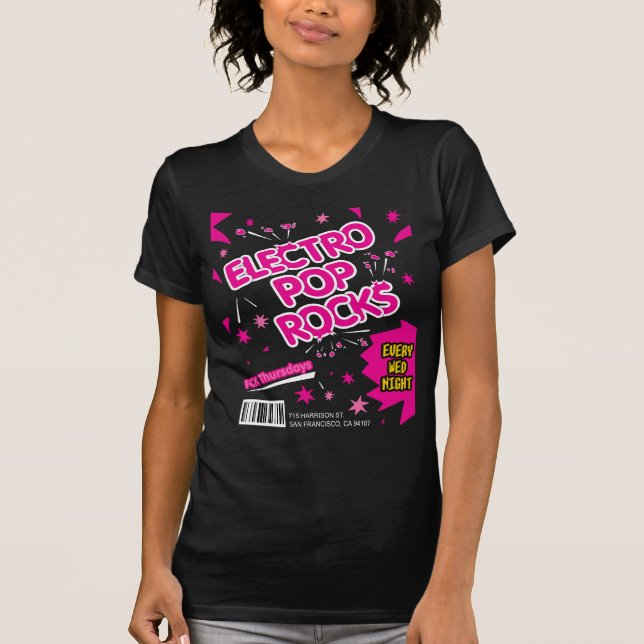 Den Electro popet vaggar godisrosaT-tröja T-shirt (Framsida)