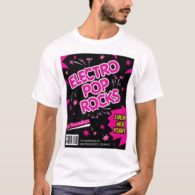 Den Electro popet vaggar godisrosaT-tröja Tröja (Framsida)