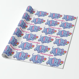 Den elefant-Tecknaden Cute & Lycklig Baby personal Presentpapper