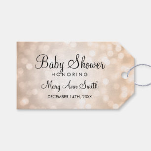 Den eleganta baby showerfavören förkopprar presentetikett