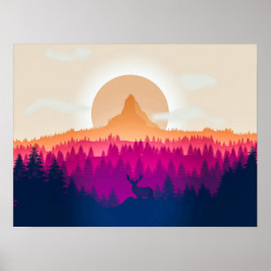 Den eleganta förmörkelsen landskap affischen för poster