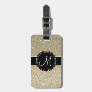 Den eleganta glitterbagagemärkren med läder fäster bagagebricka