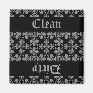 Den eleganta gotiska fleur de lis damastast magnet