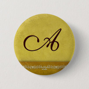 Den eleganta guld- monogramen - skräddarsy ditt knapp