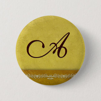 Den eleganta guld- monogramen - skräddarsy ditt knapp
