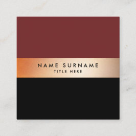 Den eleganta guld- randsvarten kvadrerar fyrkantigt visitkort