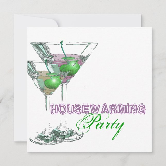 Den eleganta middagcocktailpartyet SKRÄDDARSY Inbjudningar (Framsida)