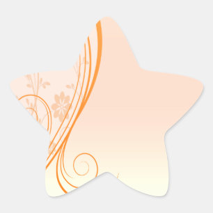 Den eleganta orangen virvlar runt den speciella stjärnformat klistermärke