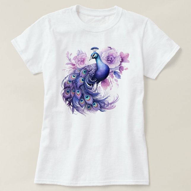 Den Eleganta Påfågeln T Shirt (Design framsida)
