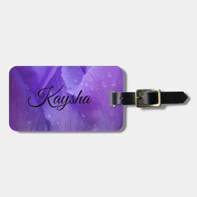Den eleganta purpurfärgade vattenfärgtulpan bagagebricka (Horisontell Framsida)