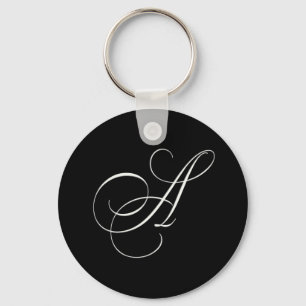 Den eleganta svartvita monogramen - märka med sin nyckelring