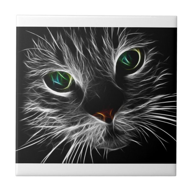 "Den elektriska" katten Kakelplatta (Framsidan)