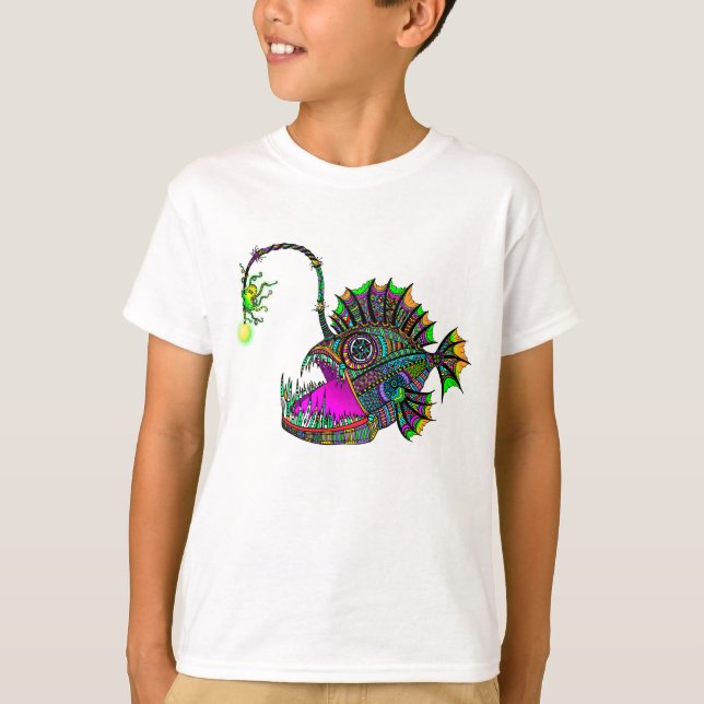 Den elektriska sportfiskarefisken lurar t-shirt (Framsida)