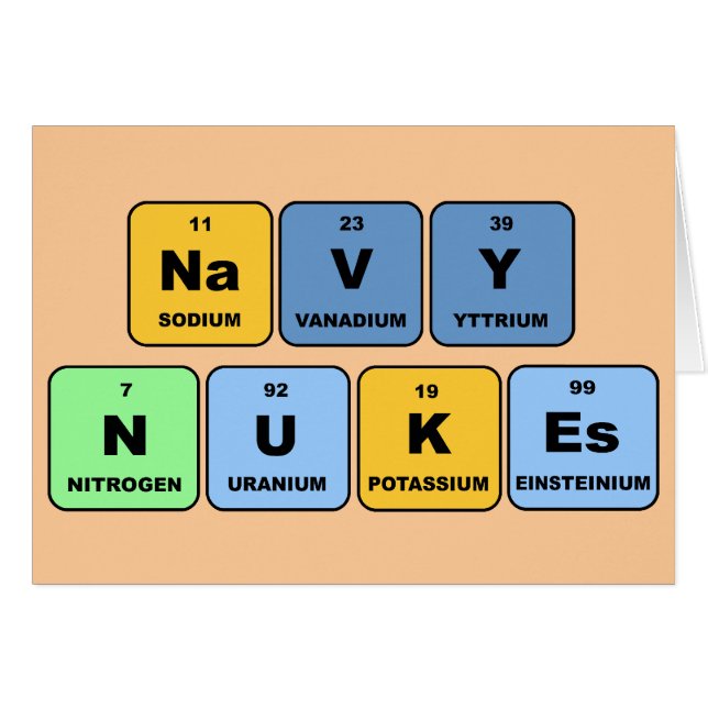 Den elementära marinen Nukes Hälsningskort (Framsidan Horizontal)