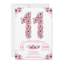 Den elfte Grönten på födelsedagen: Rosa Blommor fö