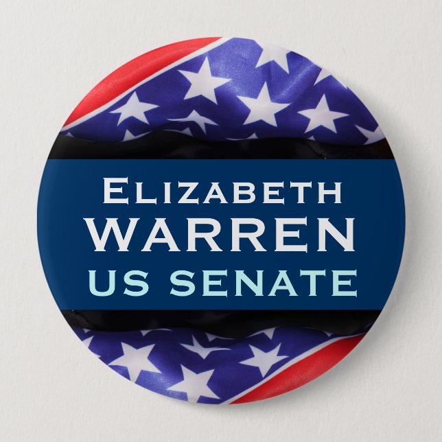 Den Elizabeth WARREN US senatkampanjen knäppas Knapp (Framsida)