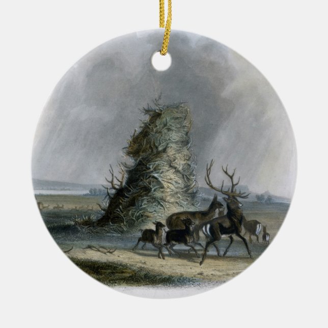 Den Elkhorn pyramiden på upperen Missouri, Julgransprydnad Keramik (Framsidan)