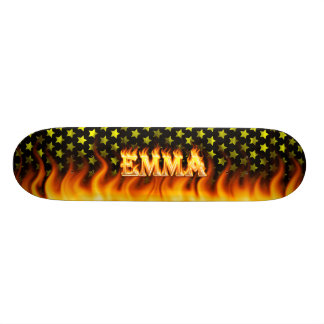 Den Emma skateboarden avfyrar och flammar design Mini Skateboard Bräda 18,7 Cm