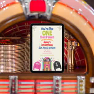 Den EN jag vill ha, Jukebox 1950-talet 1-års födel Inbjudningar
