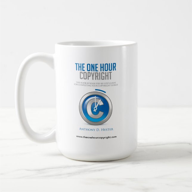 Den en timmen tar copyrightt på kaffemuggen kaffemugg (Vänster)