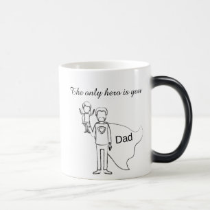 Den enda hjälten är du pappa l Fars dag Magisk Mugg