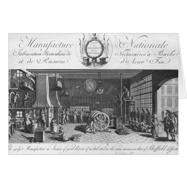 Den enda tillverkningen i Frankrike av bra rakhyvl Hälsningskort (Framsidan Horizontal)