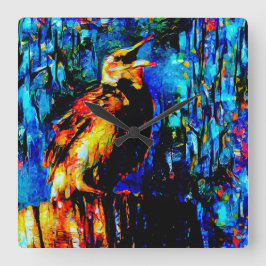 Den ende fågeln 2 fyrkantig klocka