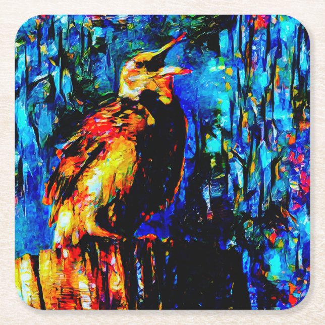 Den ende fågeln 2 underlägg papper kvadrat (Framsidan)