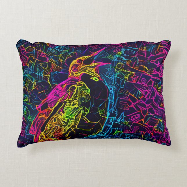 Den ende fågeln 3 prydnadskudde (Framsidan)