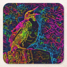 Den ende fågeln 3 underlägg papper kvadrat