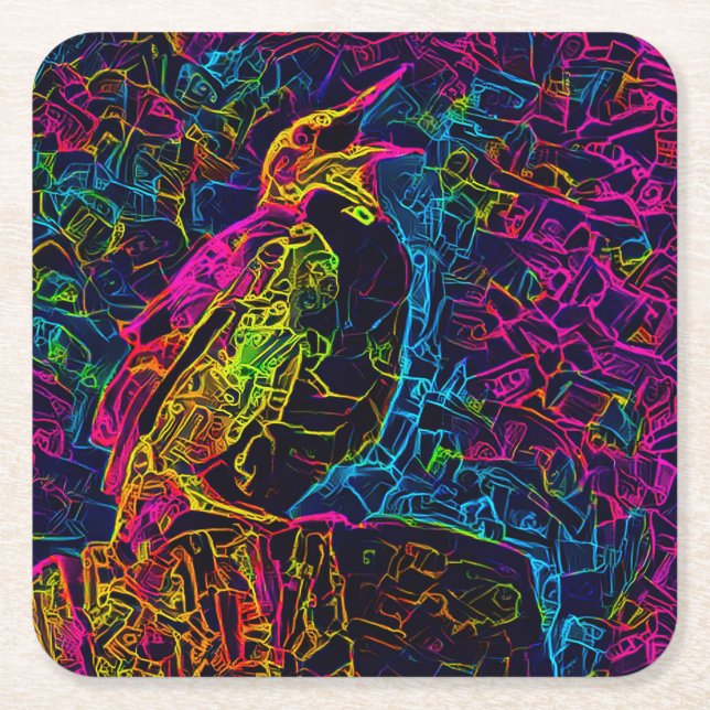 Den ende fågeln 3 underlägg papper kvadrat (Framsidan)