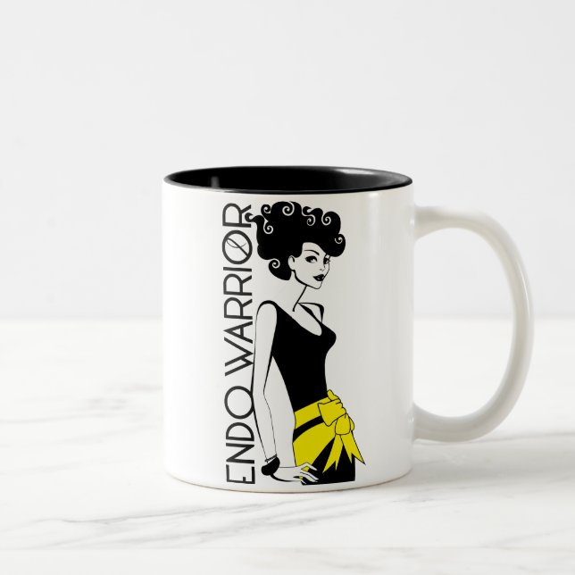 DEN ENDO KRIGAREsvarten 11 uns Två-Tonar muggen Två-Tonad Mugg (Höger)