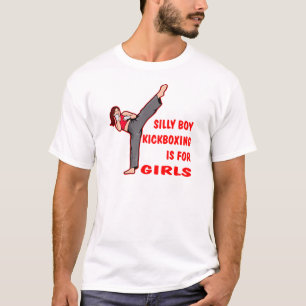 Den enfaldiga pojken Kickboxing är för flickor Tee