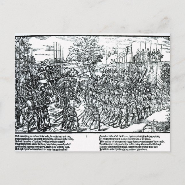 Den engelska armén Marching med Herr Henry Sidney Vykort (Framsida)
