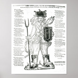 Den engelska irländska soldaten, med ny disciplin poster
