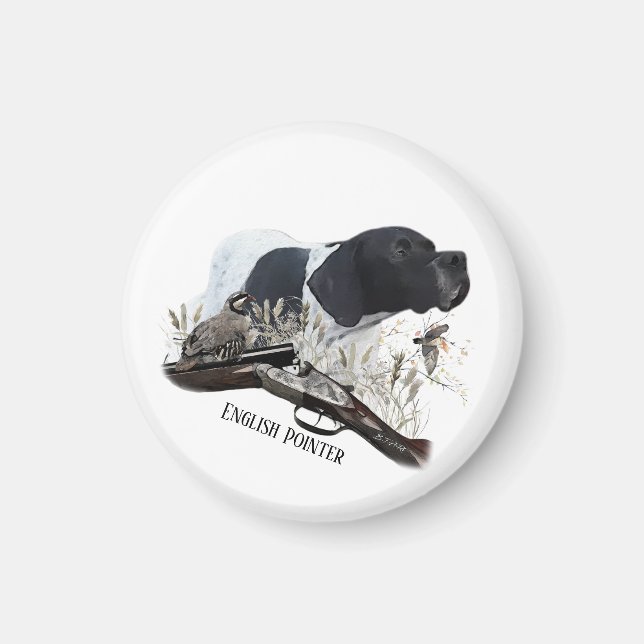 Den engelska pekaren magnet (Framsidan)