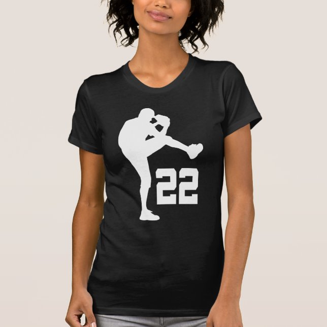 Den enhetliga basebollspelaren numrerar gåva 22 tee shirt (Framsida)