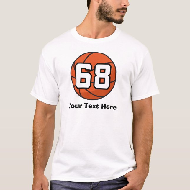 Den enhetliga basketspelare numrerar idé för 68 t shirt (Framsida)