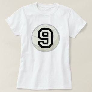 Den enhetliga volleybollspelare numrerar gåva 9 t-shirt