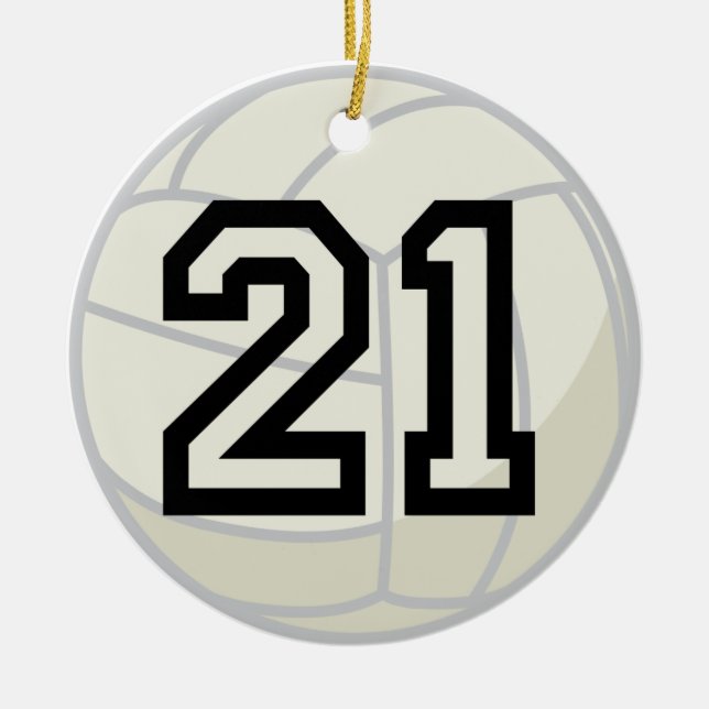 Den enhetliga volleybollspelare numrerar prydnad julgransprydnad keramik (Framsidan)