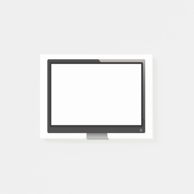 Den enkla datoren övervakar design post-it block (Framsida)