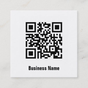 Den enkla eleganta klassikern svartvit QR Fyrkantigt Visitkort