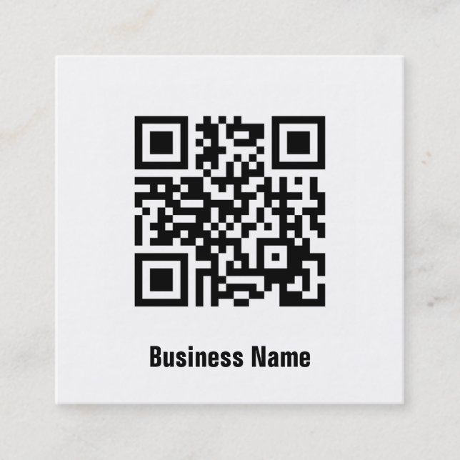 Den enkla eleganta klassikern svartvit QR Fyrkantigt Visitkort (Framsida)