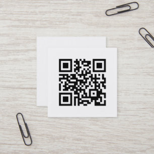 Den enkla eleganta klassikern svartvit QR Fyrkantigt Visitkort